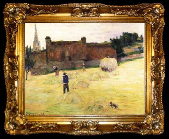 framed  Paul Gauguin Hay-Making in Brittany, ta009-2